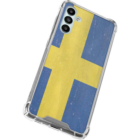 Sweden Flag Distressed Galaxy A13 5G Clear Case